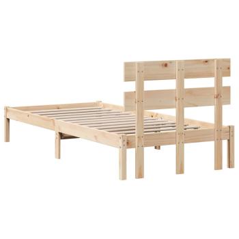 Bettgestell mit Kopfteil 75x190 cm Massivholz Kiefer