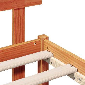 Bettgestell mit Kopfteil Wachsbrown 75x190 cm Massivholz Kiefer