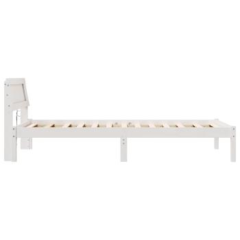 Bettgestell mit Kopfteil & LED Weiß 90x200 cm Massivholz Kiefer