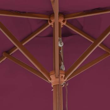 Sonnenschirm mit Holz-Mast 150x200 cm Bordeauxrot