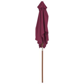 Sonnenschirm mit Holz-Mast 150x200 cm Bordeauxrot