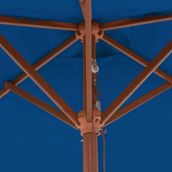 Sonnenschirm mit Holzmast Blau 150x200 cm