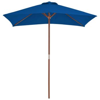 Sonnenschirm mit Holzmast Blau 150x200 cm