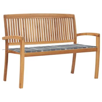 ARDEBO.de - Stapelbare Gartenbank mit Auflage 128,5 cm Massivholz Teak