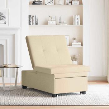 3-in-1 Sofa-Bett im flexiblen Design aus cremefarbenem Stoff