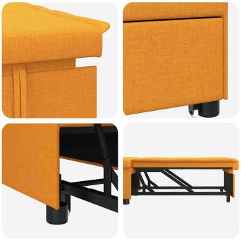 3-in-1 Sofa-Bett ausziehbares Design in dunkelgelbem Stoff