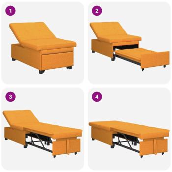 3-in-1 Sofa-Bett ausziehbares Design in dunkelgelbem Stoff
