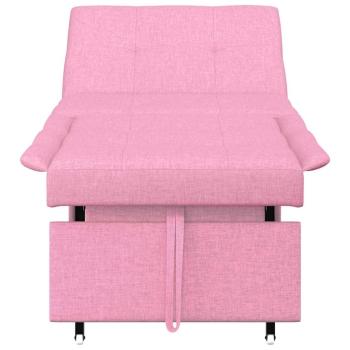 3-in-1 Schlafsofa in Rosa Stoff