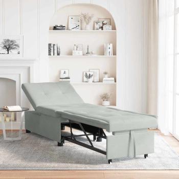 ARDEBO.de - Sofa-Bett 3-in-1 Ausziehbares Design Hellgrau Samt