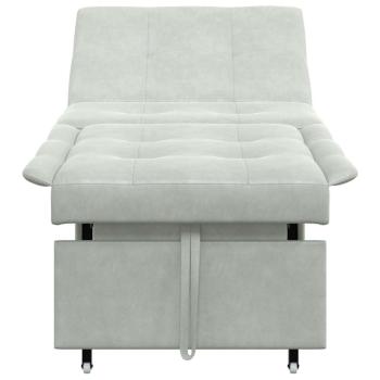Sofa-Bett 3-in-1 Ausziehbares Design Hellgrau Samt