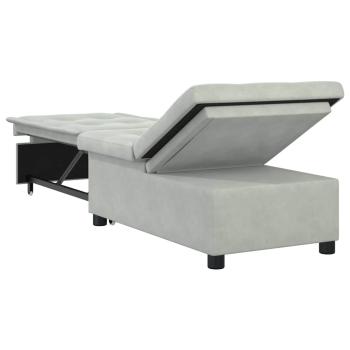 Sofa-Bett 3-in-1 Ausziehbares Design Hellgrau Samt