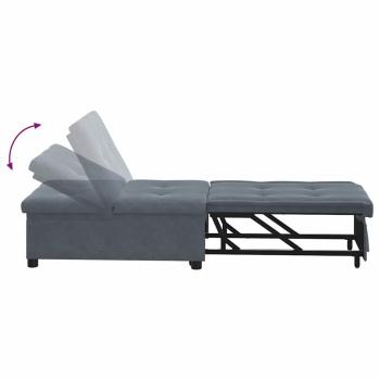 Sofa Bett 3-in-1 Ausziehdesign Dunkelgraues Samt
