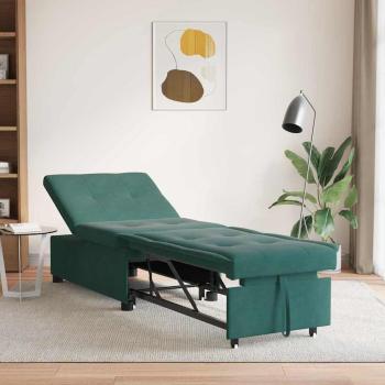ARDEBO.de - Schlafsofa 3-in-1 Auszieh-Design Dunkelgrüner Samt