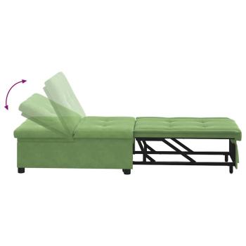 Sofa Bett 3-in-1 Ausziehbares Design Hellgrünes Velours
