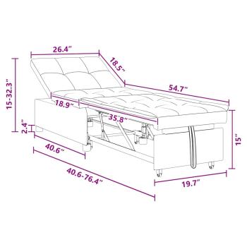 Sofa Bett 3-in-1 Ausziehbarer Schwarzer Samt
