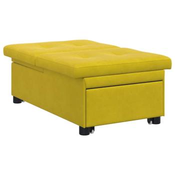 Sofa-Bett 3-in-1 Auszieh-Design Gelber Samt