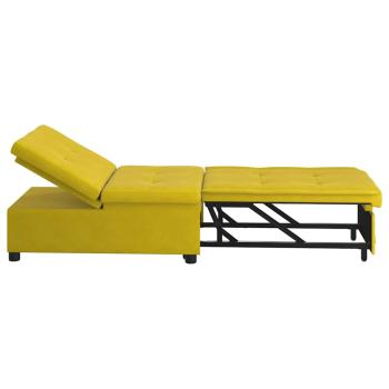 Sofa-Bett 3-in-1 Auszieh-Design Gelber Samt