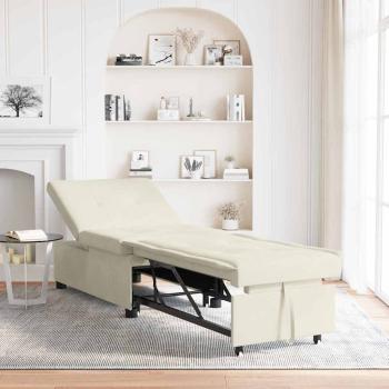 ARDEBO.de - Schlafsofa 3-in-1 Ausziehbar Creme Samt
