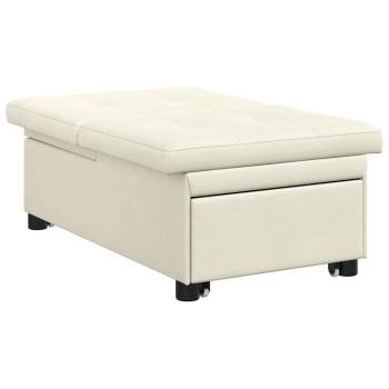 Schlafsofa 3-in-1 Ausziehbar Creme Samt