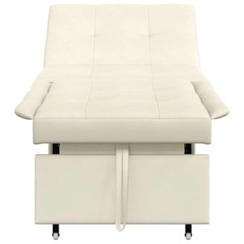Schlafsofa 3-in-1 Ausziehbar Creme Samt