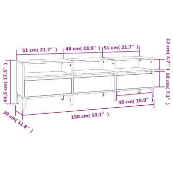 TV-Schrank Räuchereiche 150x30x44,5 cm Holzwerkstoff