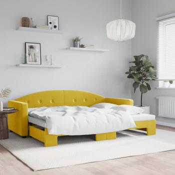 ARDEBO.de - Tagesbett Ausziehbar Gelb 80x200 cm Samt