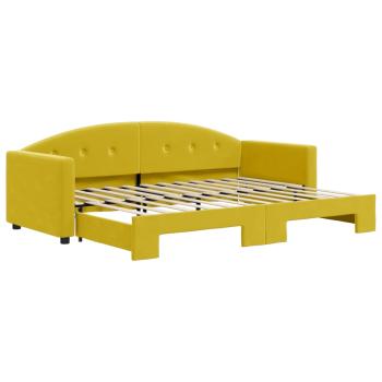 Tagesbett Ausziehbar Gelb 80x200 cm Samt