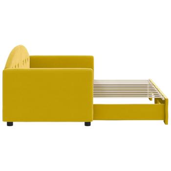Tagesbett Ausziehbar Gelb 80x200 cm Samt