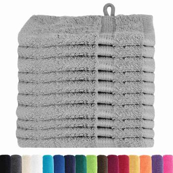 Waschhandschuhe 10 pcs Grau 15 x 21 cm Baumwolle