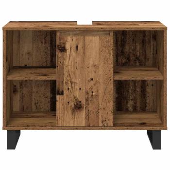 3-teiliges Badezimmermöbel Set aus altem Holz