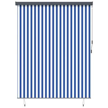 Outdoor Rollo Gestreift Verstellbar Blau und weiß 200 x 250 cm Stoff
