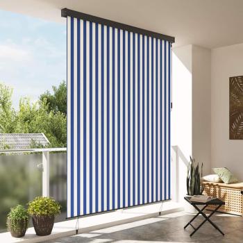 Outdoor Rollo Gestreift Verstellbar Blau und weiß 200 x 250 cm Stoff