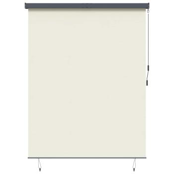 Outdoor Rollo Gestreift Verstellbar Creme 200 x 250 cm Stoff