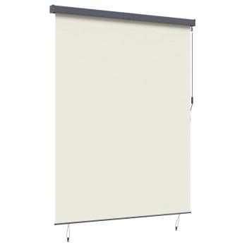 Outdoor Rollo Gestreift Verstellbar Creme 200 x 250 cm Stoff