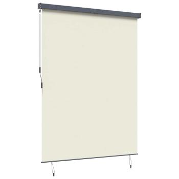Outdoor Rollo Gestreift Verstellbar Creme 200 x 250 cm Stoff