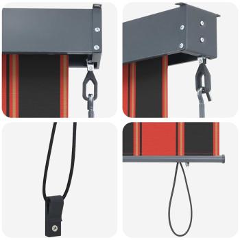 Outdoor Rollo Gestreift Verstellbar Orange und Braun 200 x 250 cm Stoff