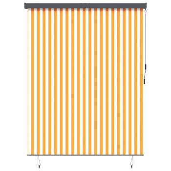 Outdoor Rollo Gestreift Verstellbar Orange und Weiß 220 x 250 cm Stoff