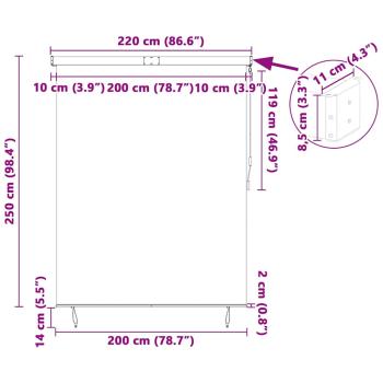 Outdoor Rollo Gestreift Verstellbar Orange und Weiß 220 x 250 cm Stoff