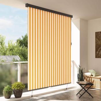 Outdoor Rollo Gestreift Verstellbar Orange und Weiß 220 x 250 cm Stoff