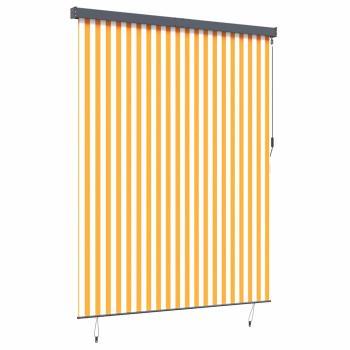 Outdoor Rollo Gestreift Verstellbar Orange und Weiß 220 x 250 cm Stoff