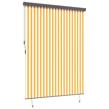 Outdoor Rollo Gestreift Verstellbar Orange und Weiß 220 x 250 cm Stoff