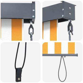 Outdoor Rollo Gestreift Verstellbar Orange und Weiß 220 x 250 cm Stoff