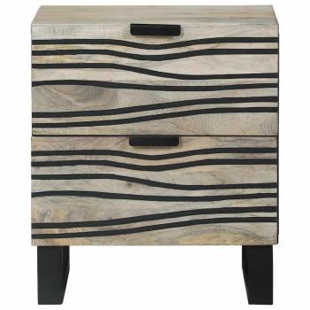 Nachttische mit Schubladen Weiß und Schwarz 40 x 33.5 x 46 cm