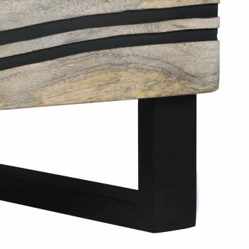 Nachttische mit Schubladen Weiß und Schwarz 40 x 33.5 x 46 cm