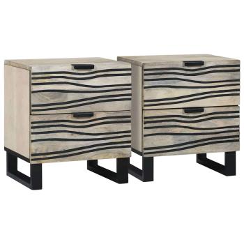 ARDEBO.de - Nachttische mit Schubladen 2 pcs Walnuss 40 x 33.5 x 46 cm