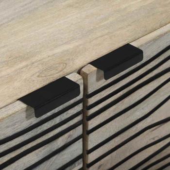 Couchtisch Weiß, Schwarz 80 x 50 x 40 cm massives Mangoholz