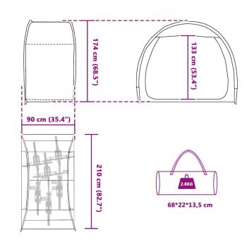 Rückseitiges Aufbewahrungszelt mit Dach Blau 210 x 90 x 174 cm