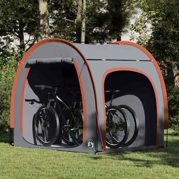 ARDEBO.de - Fahrradgarage mit Dach mit Speicher mit Luftentlüftung Grau und Orange