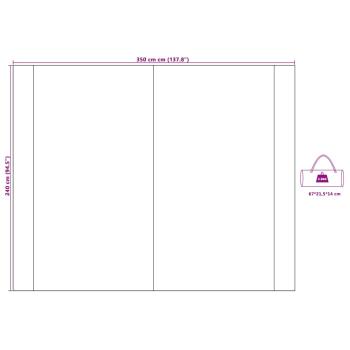 Wohnwagenmarkise Personen 240 x 350 cm Wasserdicht Blau Taft