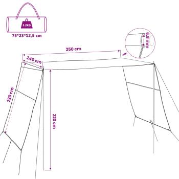 Wasserfester Tarp Personen 250 x 240 x 220 cm Wasserdicht